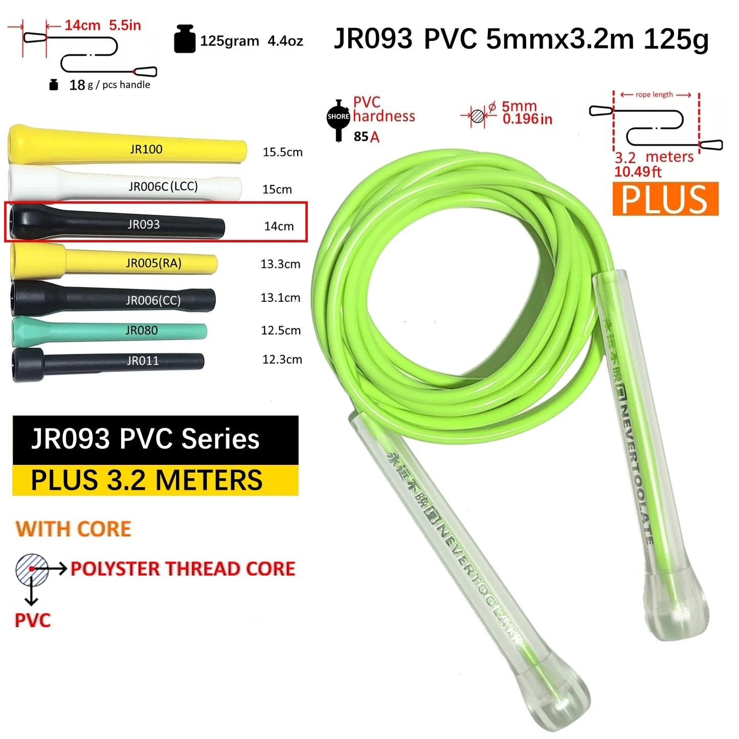 NEVERTOOLATE TPU and PVC material Skipping Rope Rapid Speed Jump Rope Tangle Free crossfit Exercise Fitness Training Workout