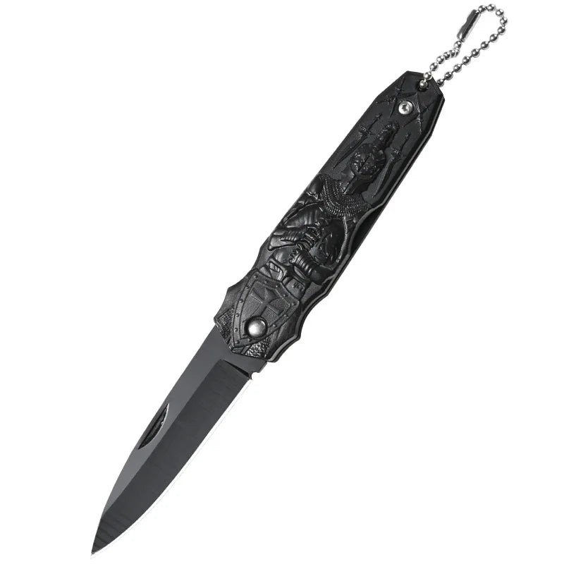 Outdoor Survival Folding Art Embossing Handle Collectible Pocket Camping Knife