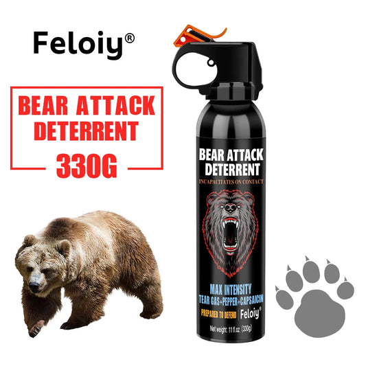 330ML Bear Repellent Spray Maximum Strength Pepper Tear Gas Self-Defense Reduce Attacker's Ability