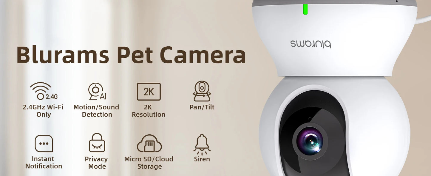 Blurams 5G Baby Monitor Camera 2K HD Home Security Camera with Motion Detection and Two-Way Audio, Easy Setup, Clear Day & Night