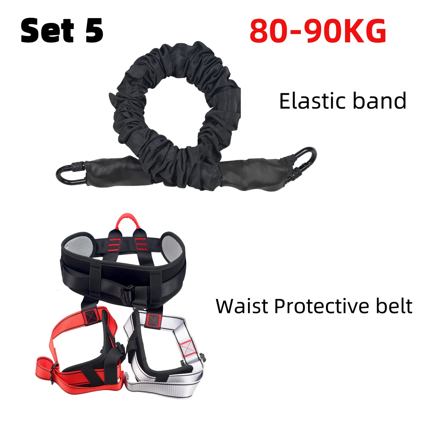 Bungee Fitness Set, 4D Black, Heavy Duty, Anti-Gravity Dance Cord, Dance Home and Gym, Boosts Agility Speed and Balance