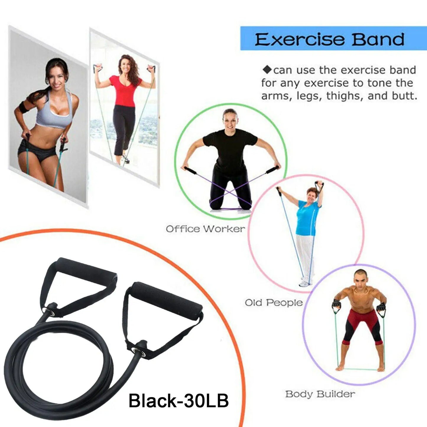 5 Levels Resistance Bands With Handles Yoga Pull Rope Elastic Fitness Exercise Tube Band For Home Workouts Strength Trainin D1z5