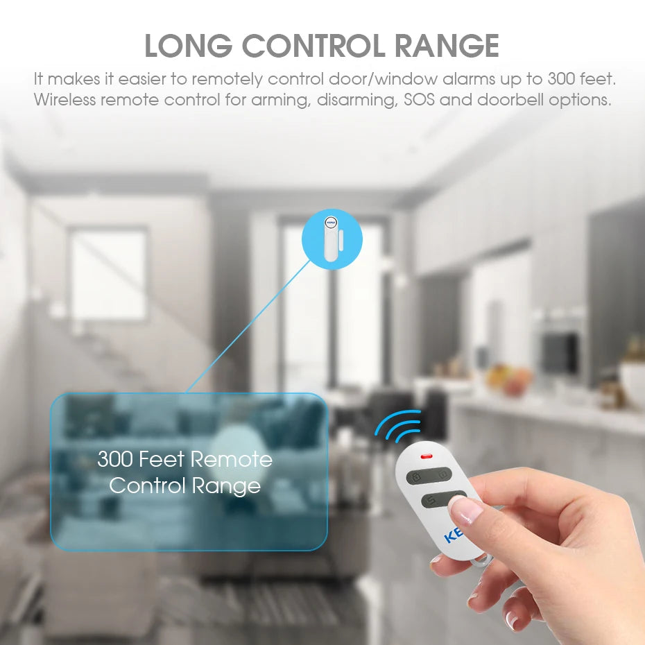 KERUI Wireless Door Windows Sensor Alarm 300ft 120dB Anti Theft Smart Remote Control For Kids Cabinet Safety Home Security