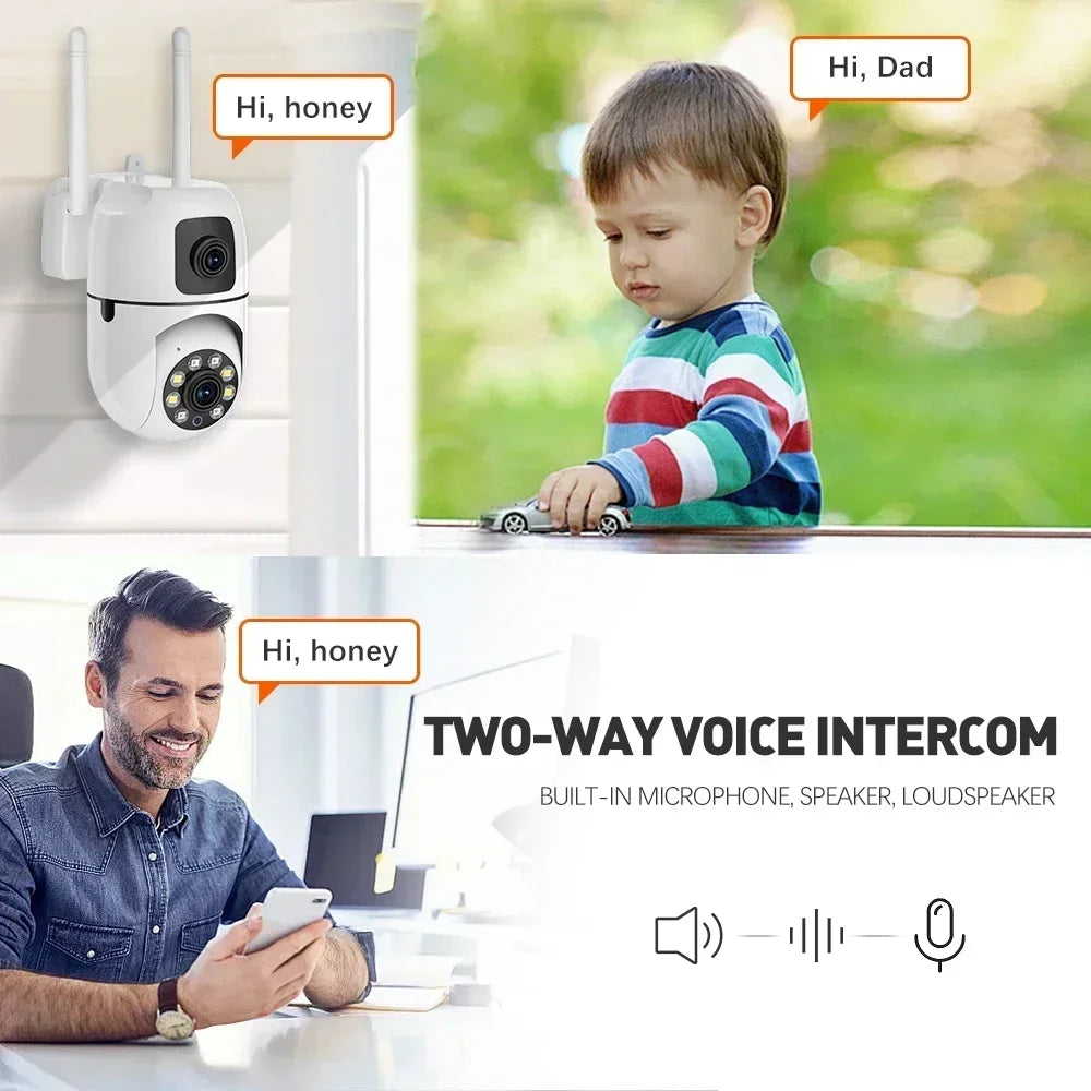 4K 8MP WiFi Surveillance Cameras Dual Lens IP Camera WiFi Camera Outdoor Security Protection Auto Tracking CCTV PTZ Cam YI IOT