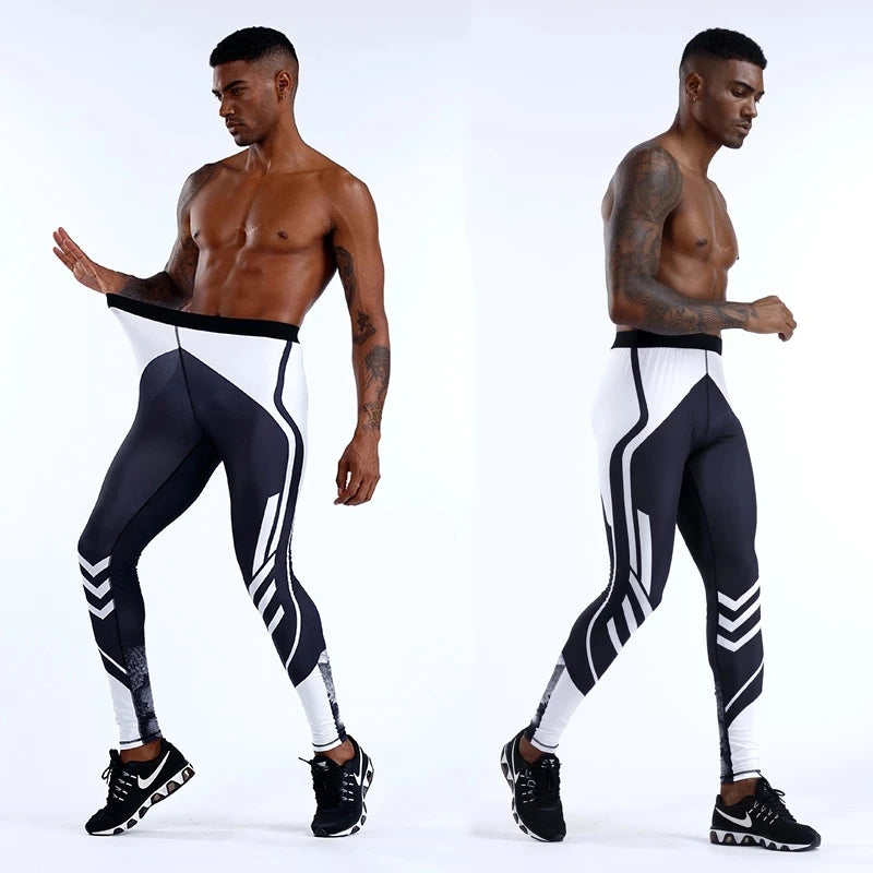 Men's Running Leggings Sportswear Quick Dry Gym Fitness Tights Workout Training Jogging Sports Trousers Compression Sport Pants