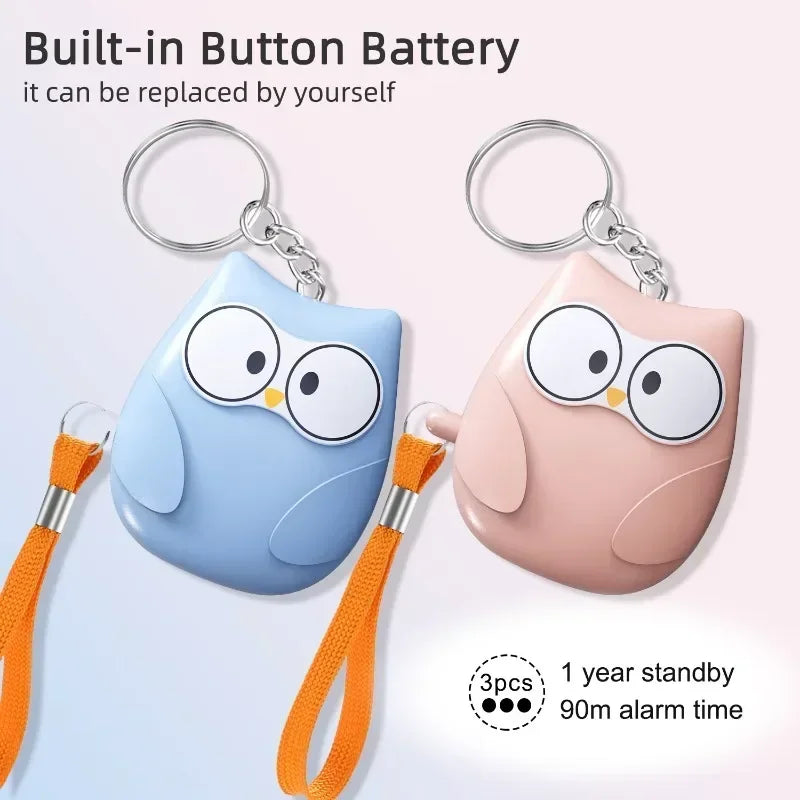 Cute Owl Self Defense Alarm 130db Personal SelfDefense Alarm for Girl Child Women Security Protect Alert Personal Keychain Alarm