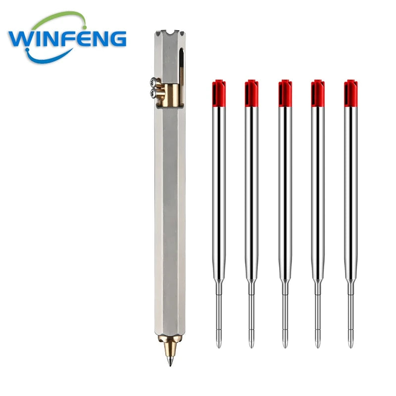 High Quality Metal Tactical Defense Pen School Student Office Ballpoint Pen Emergency Glass Breaker Outdoor Camping Survival Kit