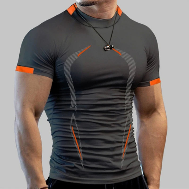 Men Compression Gym t Shirt Short Sleeve Bodybuilding Fitness Top Tee Man Quick Dry Running Sport t Shirts Male Gym Sportswear