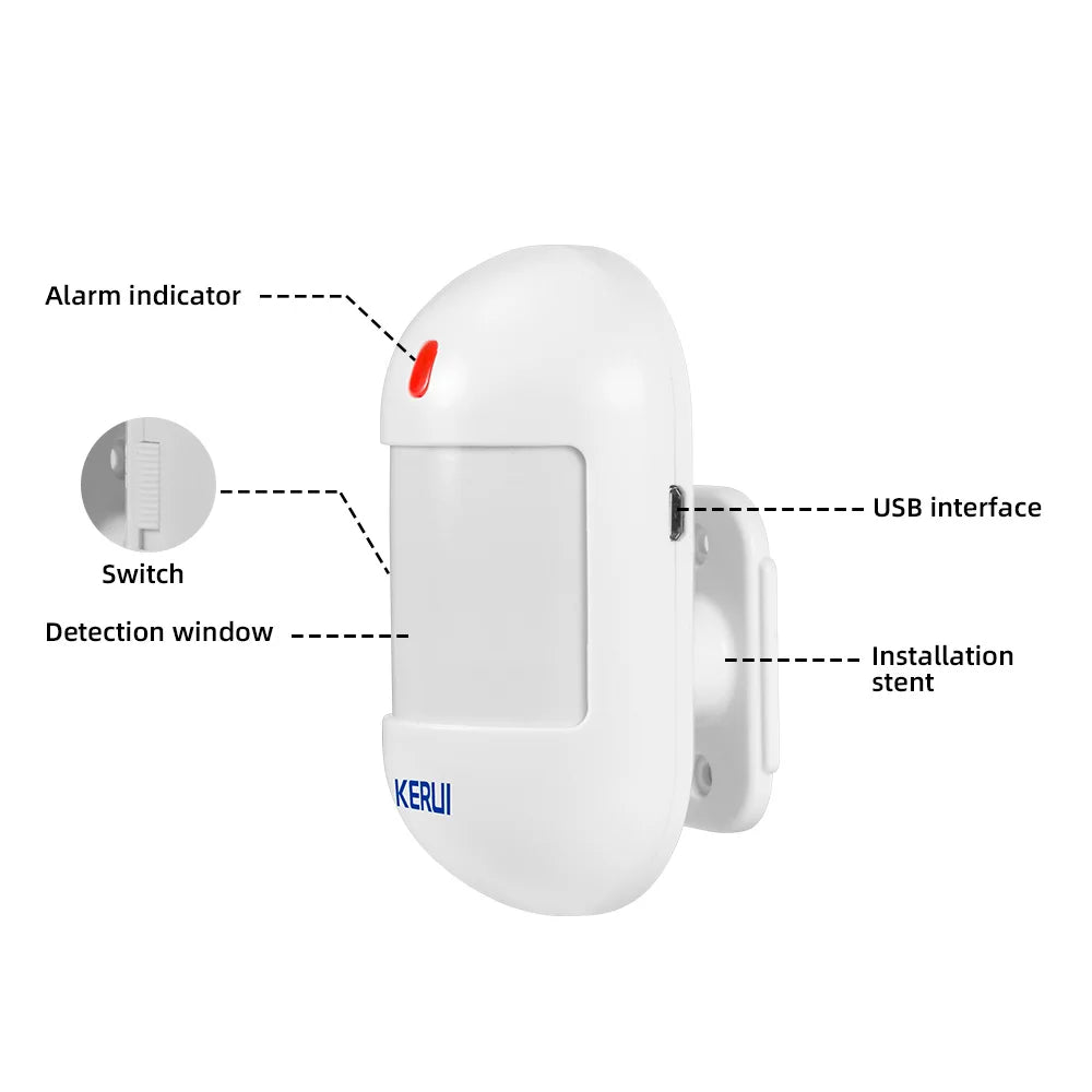 KERUI Wireless PIR Motion Sensor Infrared Detector Alarm With Battery For W202 W181 Home Security Alarm System Protection