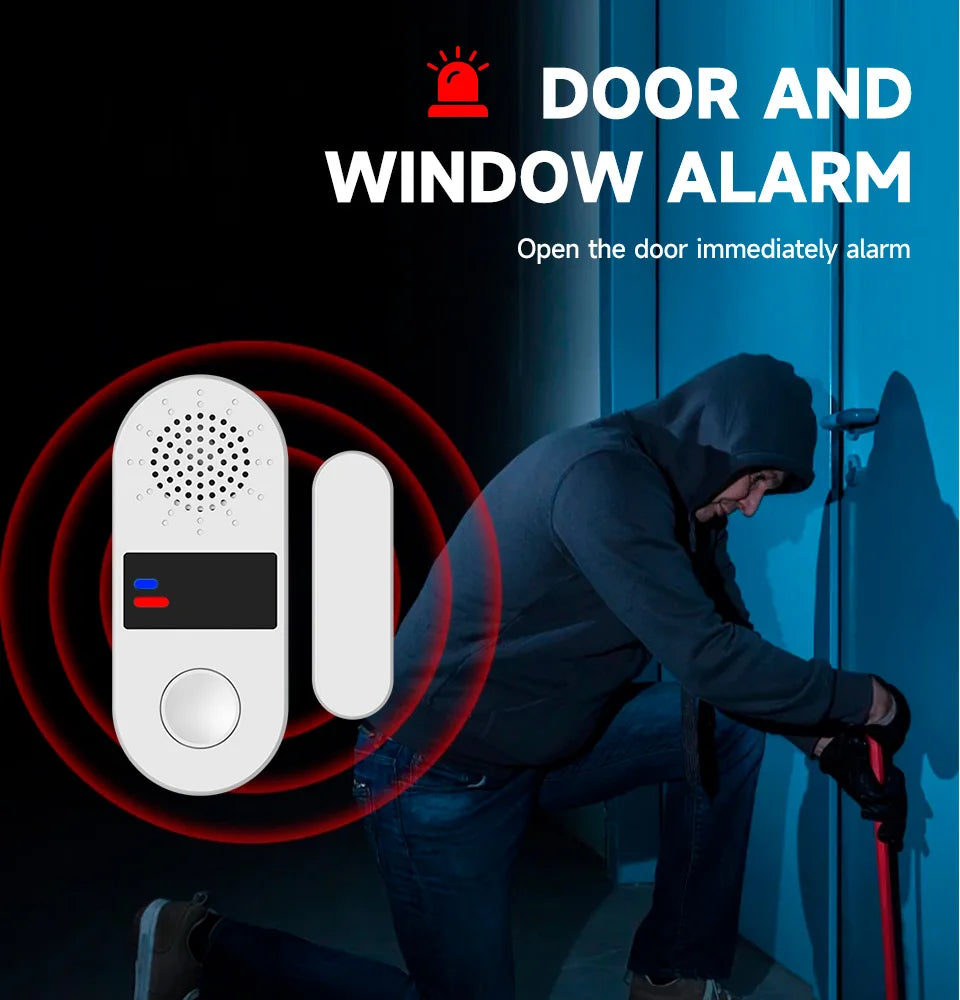 Wireless Home Door Window Sensor Burglar Security Alarm System Independent Opening Magnetic Door Sensor 130db Security Alarm