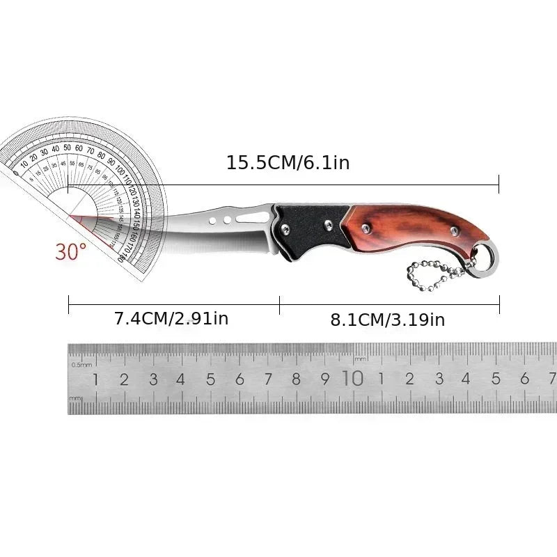 Portable Pocket Folding Knife Metal Material  Outdoor Fruit  Survival  Folding Knife Hand Tool Keychain Accessories