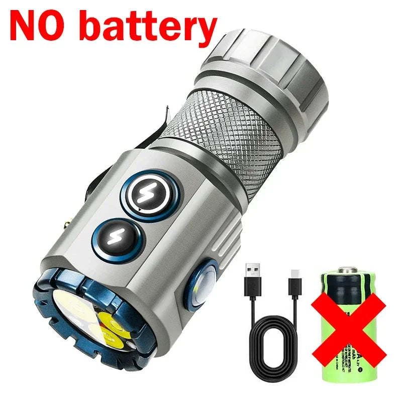 Upgrade RGB Side Lamp 3 LED Flashlight 2000 Lumens USB Rechargeable 18350 Torch with Magnet CAP CLIP Waterproof Camping Light