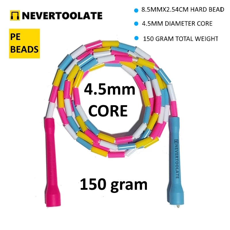 NEVERTOOLATE same quality as ELEVATE FREESTYLE RHEA hard bead beaded fitness freestyle skipping jump rope 1 inch straight beads