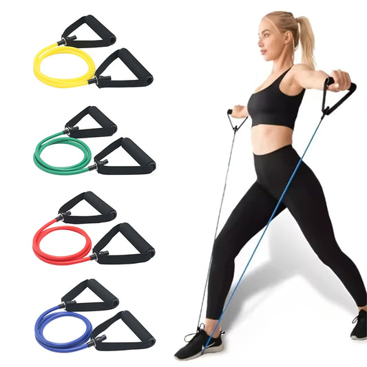 Rubber Resistance Bands with Handle Fiteness Pull Rope Home Workout 5 Level Yoga Tension Bands Women Men Strength Training