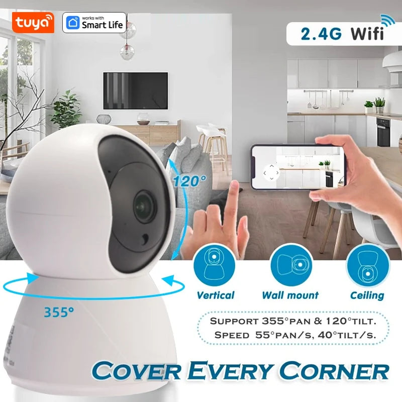 USB Tuya 4MP Indoor Camera,2K Security Camera for Baby Monitor,PTZ Wifi Cameras for Home Security,Pet Camera with Phone App