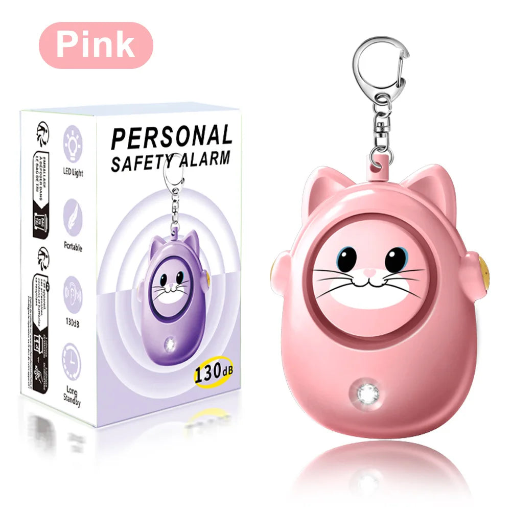 H8 2024 New Cute Cat Personal Alarm, Women's Anti-wolf Artifact, Outdoor Children's and Women's Emergency Self-defense Keychain