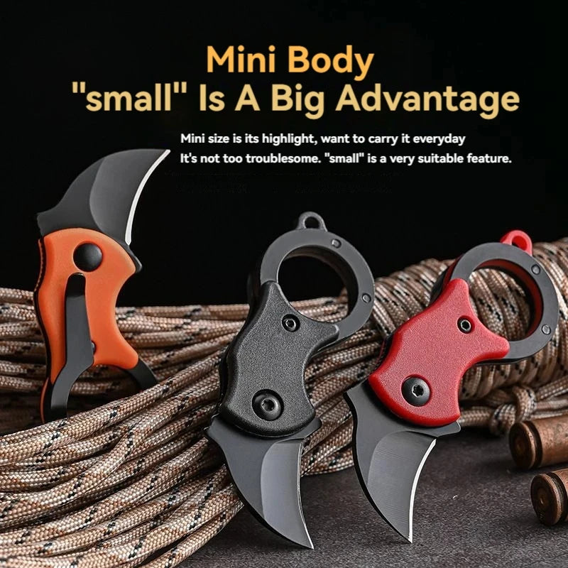 NEW Mini Keychain Pocket Knife Stainless Steel Camping Small Mini Portable Knife Peeler Fixed Blade Multi EDC Tool with Chain