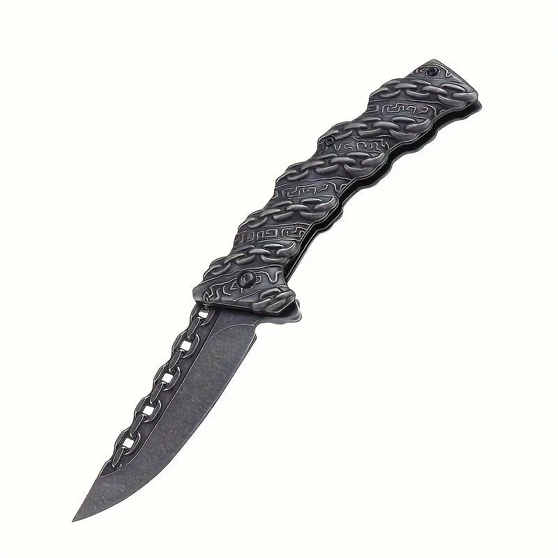 1pc，Multi-function relief chain folding knife, outdoor stainless steel folding knife, multi-purpose fruit knife, hiking knife