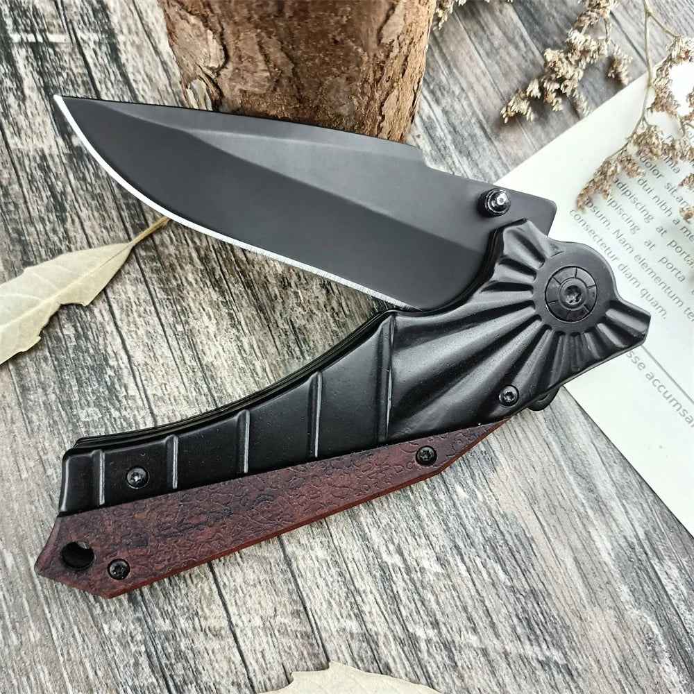 BN 368 Folding Knife 5Cr13Mov Blade Black 420 Steel Handle Outdoor High Quality Pocket Knife Survival Camping Hunting Tool