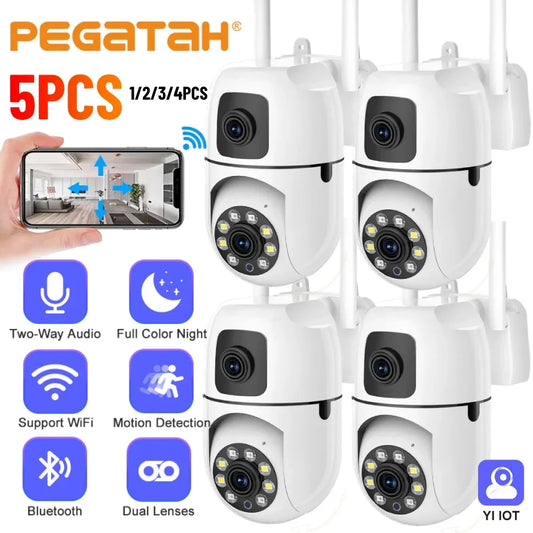 4K 8MP WiFi Camera IP Camera Dual Lens WiFi Surveillance Cameras Outdoor Security Protection Auto Tracking CCTV PTZ Cam YI IOT