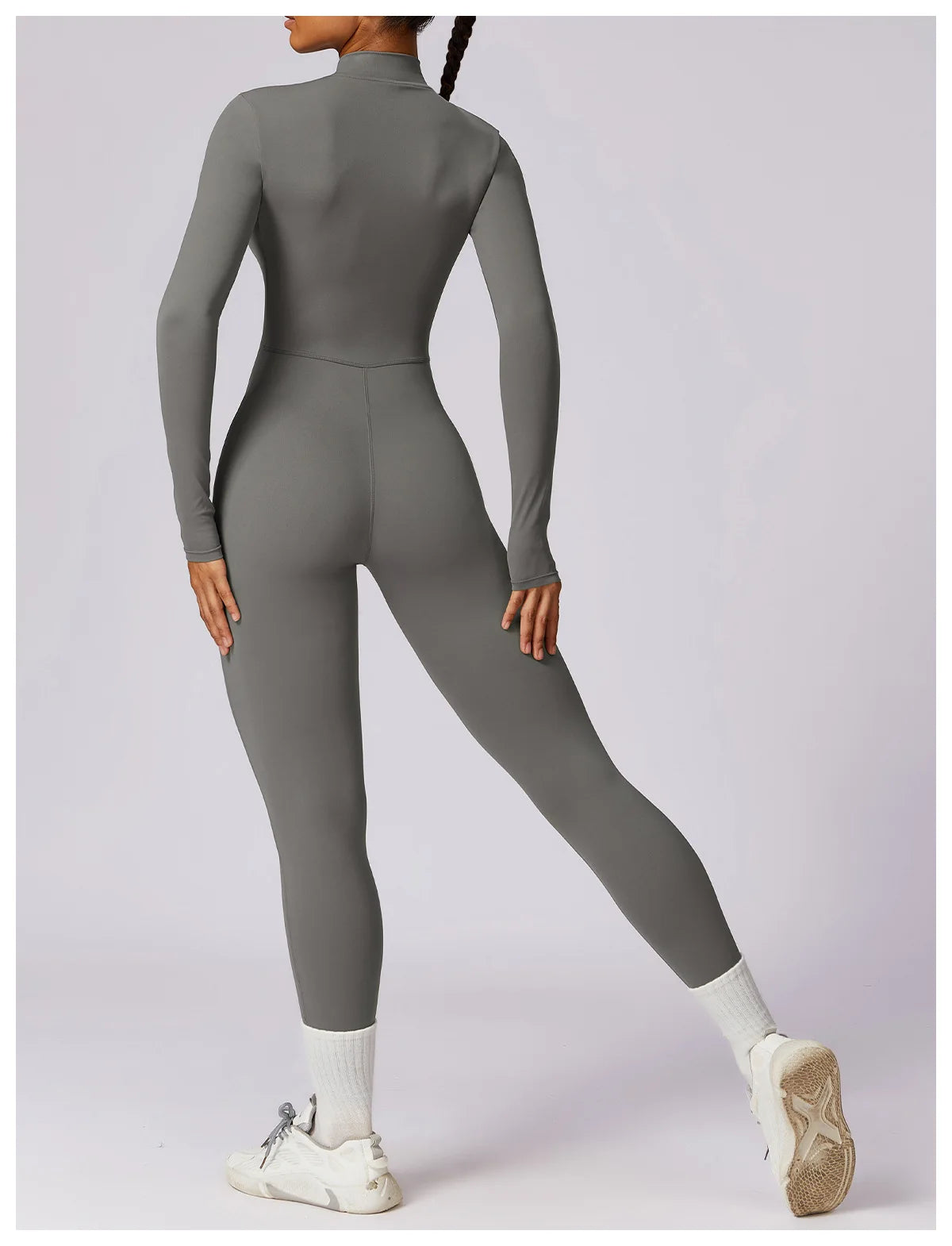 Women Yoga Jumpsuit Fitness Sports Suit Zipper Elastic One-Piece Bodysuits Gym Long Sleeve Gym Runing Push Up Workout Sportwear