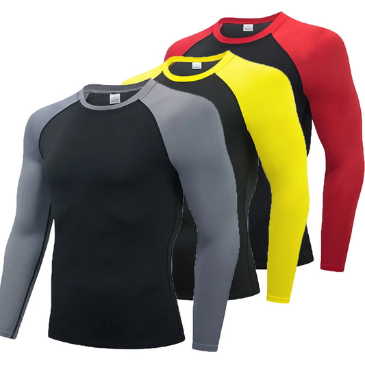 Compression T Shirt Men Long Sleeve Bodybuilding Running Shirt Quick Dry Workout Fitness Tights Gym Sport T-shirt Men Rashgard