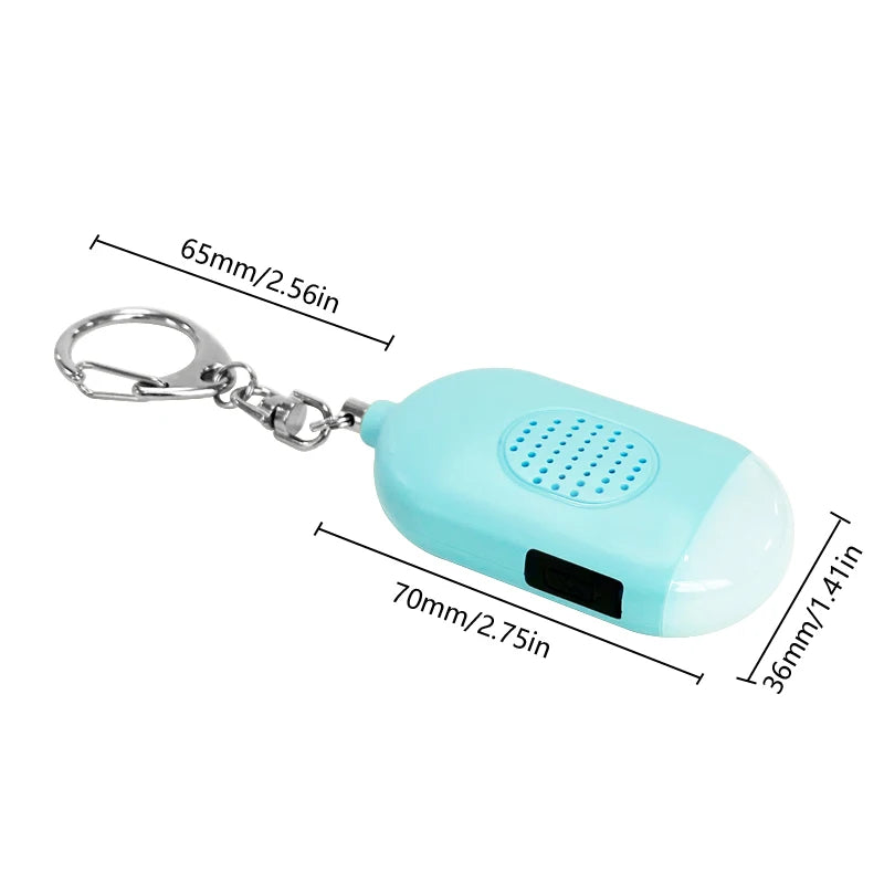 Personal SOS Defense Alarm 130dB With LED Light Rechargeable Self Defense Woman Safety Alarm Key Chain Emergency Anti-Attack