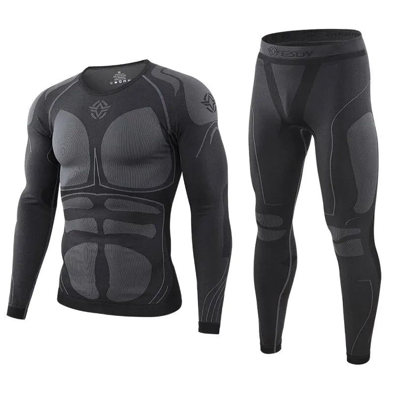 Men Sport Thermal Underwear Suits Outdoor Cycling Compression Sportswear Quick Dry Breathable Clothes Fitness Running Tracksuits