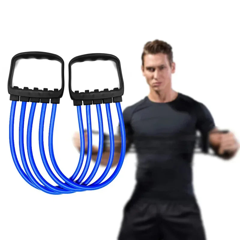 Workout Set Chest Expander Full Body with 5 Removable Resistance Bands for Pilates Push-Ups Muscle Strengthening Gym Training