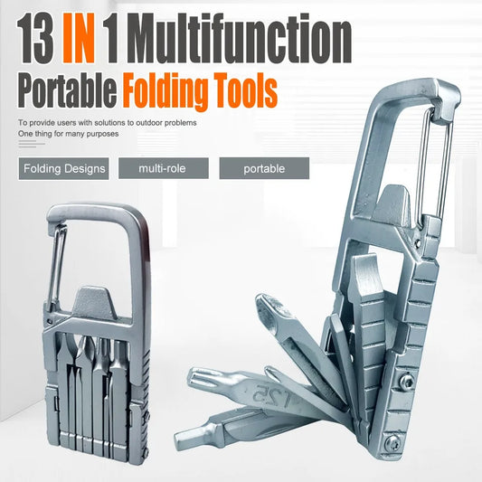 13 in 1 Multifunction Stainless Steel Tool Combination Folding Outdoor Tools Corkscrew Screwdriver Wrench Knife Knife Keychain