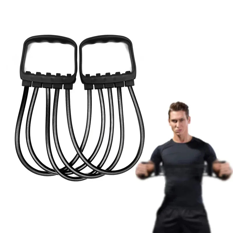 Workout Set Chest Expander Full Body with 5 Removable Resistance Bands for Pilates Push-Ups Muscle Strengthening Gym Training