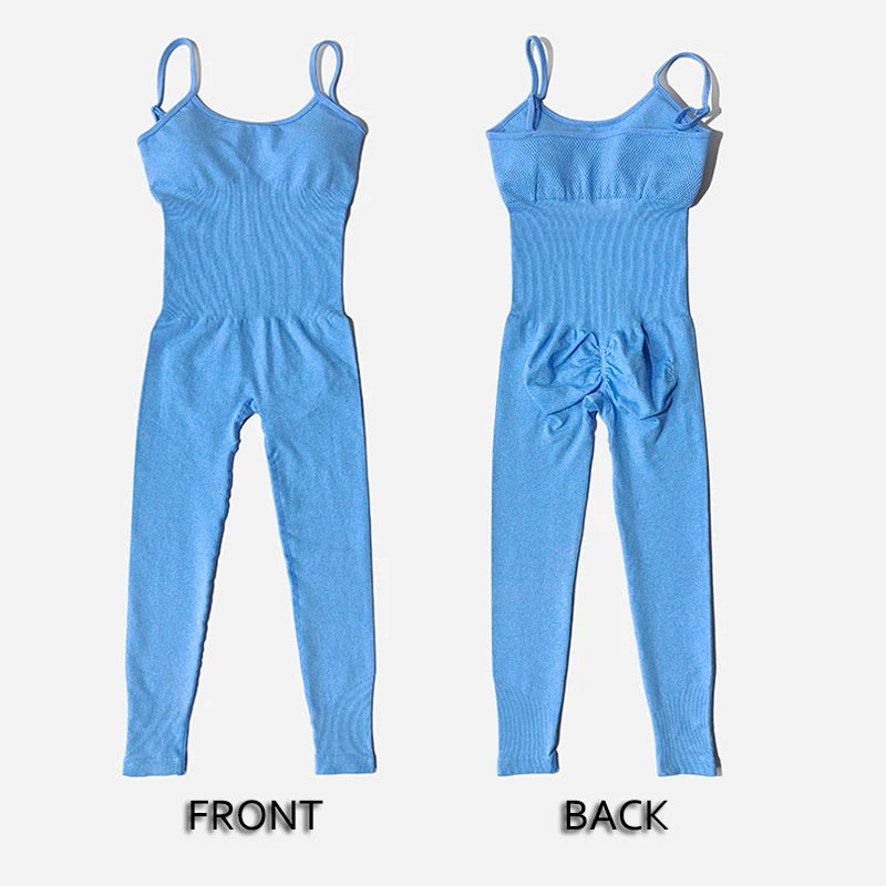 Women's Tracksuit Yoga Set Seamless Jumpsuits One Piece Fitness Workout Rompers Sportswear Gym Set Workout Clothes For Women