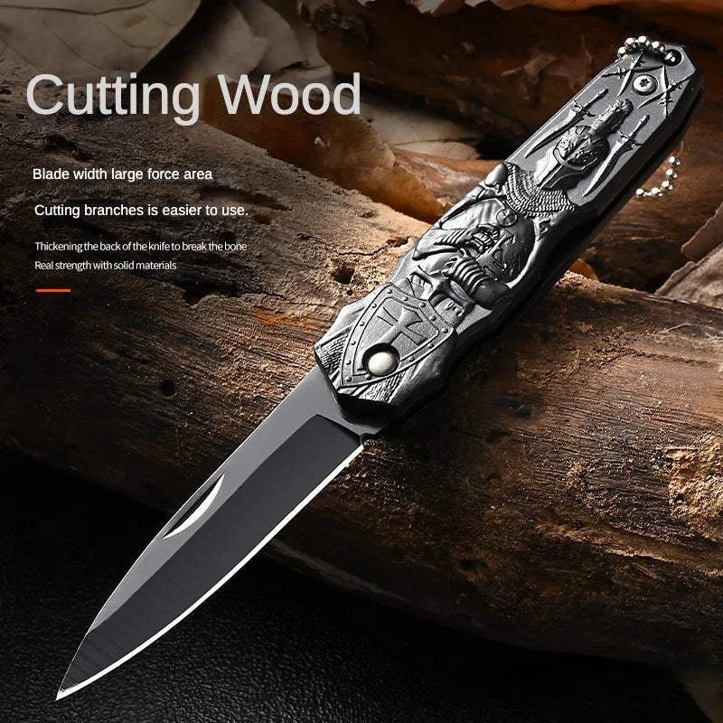 Outdoor Survival Folding Art Embossing Handle Collectible Pocket Camping Knife