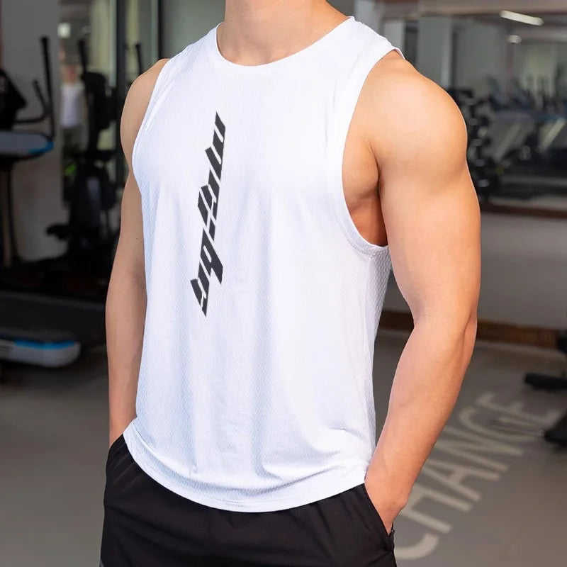 newest Fitness loose men tank top quick drying sleeveless t-shirt fitness clothes basketball training vest men sport undershirt