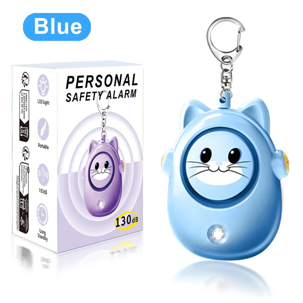 H8 2024 New Cute Cat Personal Alarm, Women's Anti-wolf Artifact, Outdoor Children's and Women's Emergency Self-defense Keychain