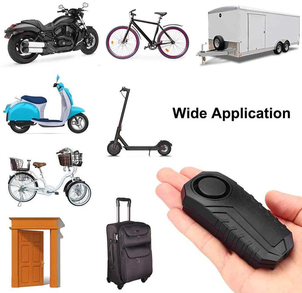 ELECTOP Bicycle Alarm 113dB Anti-Theft Wireless Vibration Remote Control Bike Motorbike Alarms Home Outdoor Security Protection