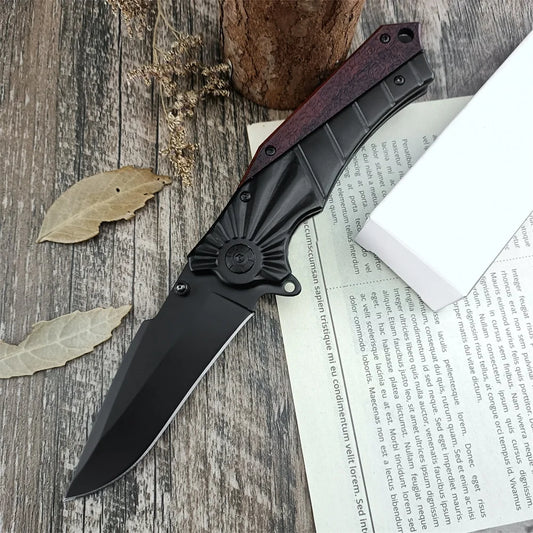 BN 368 Folding Knife 5Cr13Mov Blade Black 420 Steel Handle Outdoor High Quality Pocket Knife Survival Camping Hunting Tool