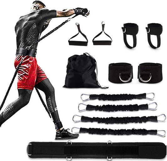 Resistance Bands Set for Men and Women, Power Punch, Gym, Home, Leg, Arm, Bouncing, Training Waist Belt, Boxing, Thai, Shadow