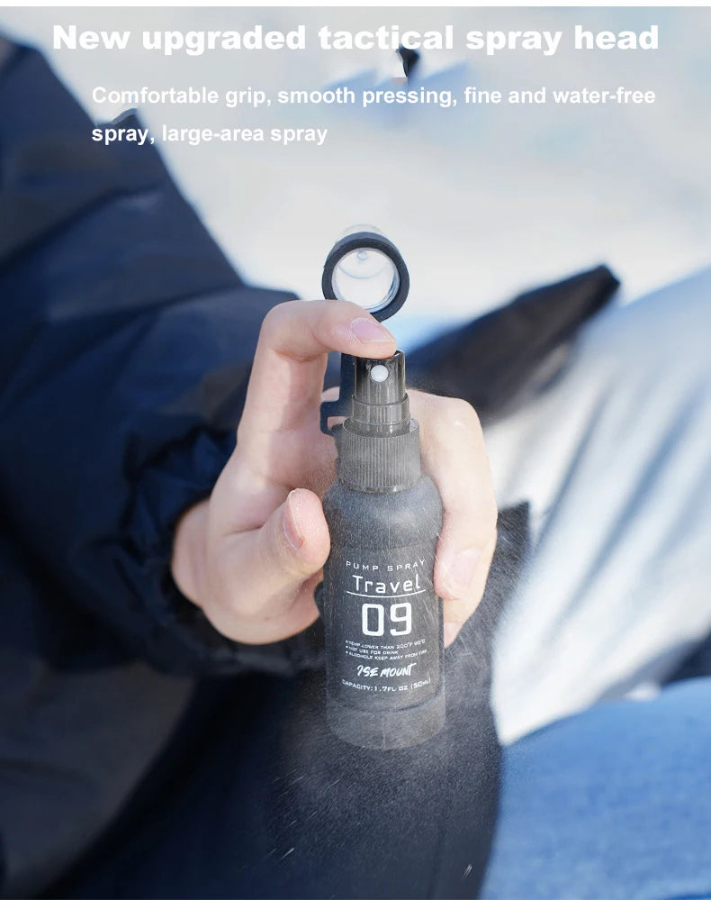 1PC Outdoor Camping Trip Spray Bottle Alcohol Dispenser Bottle Tactical Portable Spray Bottle 50ml Hiking Accessories Black