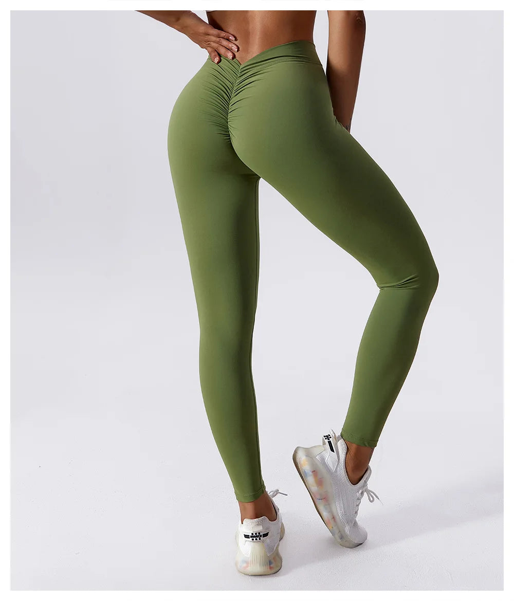 High Waist Yoga Leggings Women's Fitness Lifting Hip Leggings Push Up Fitness Sports Peach Leggings Women's Exercise Leggings