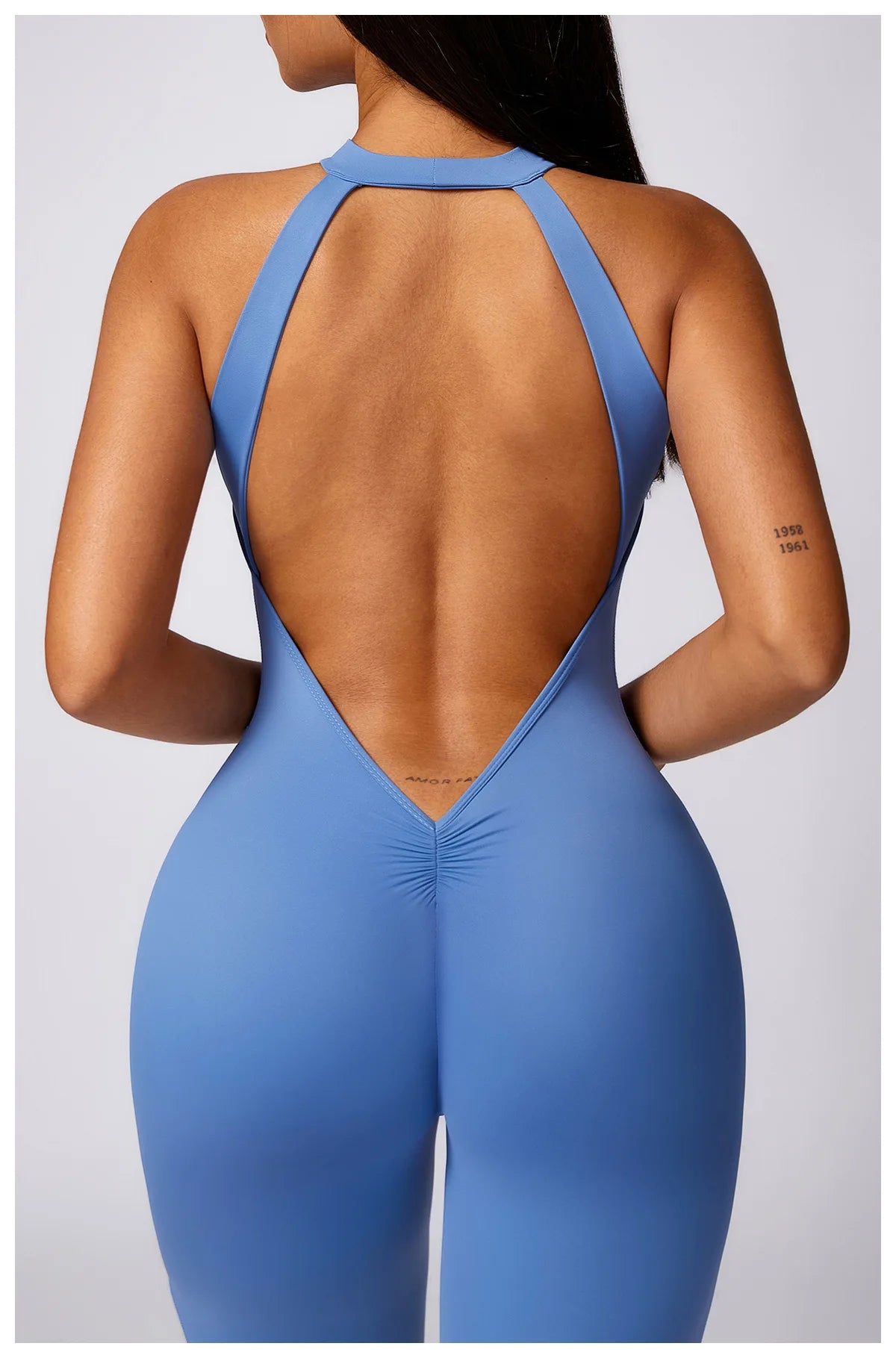 V Back Jumpsuit Women Backless Sports Bodysuits Female Rompers Quick Drying Yoga Clothes Sleeveless One-piece Suit Women Workout