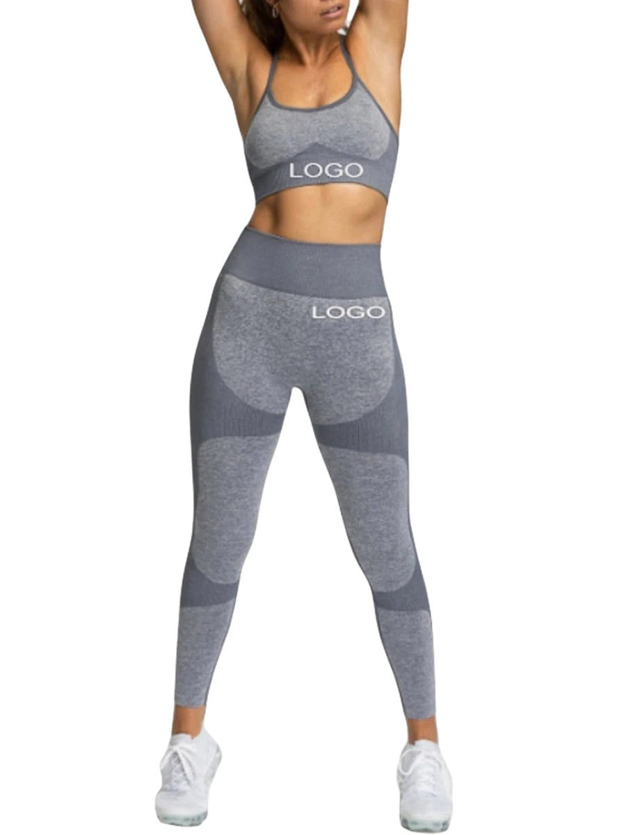 Women s Yoga Outfit Sleeveless Crop Top with High Waist Leggings 2-Piece Workout Set in Vibrant Colors for Active Wear