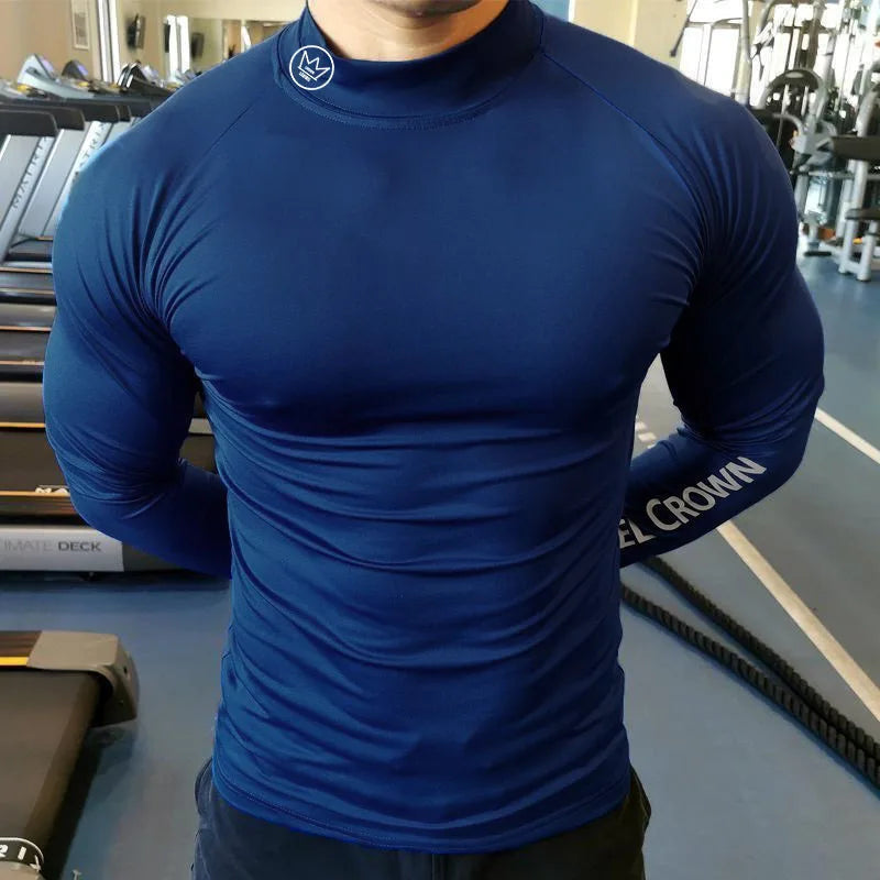 New Running T-shirt Men's Long Sleeve Compression Shirt Gym Training Top Man Bodybuilding Workout Clothing