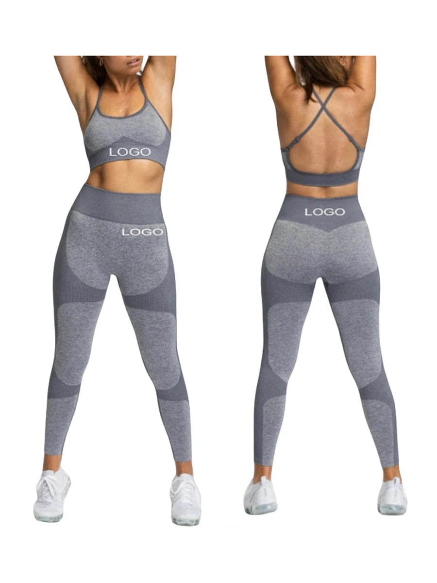 Women s Yoga Outfit Sleeveless Crop Top with High Waist Leggings 2-Piece Workout Set in Vibrant Colors for Active Wear