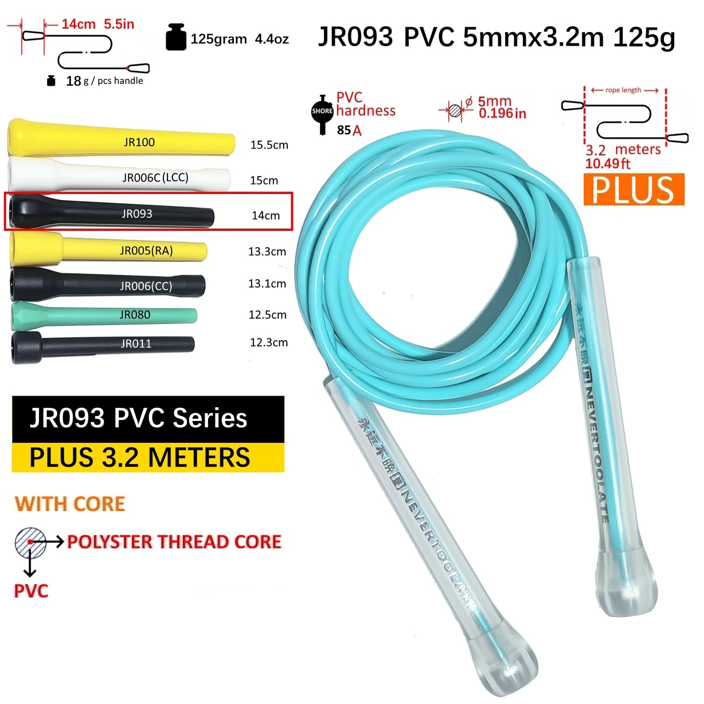 NEVERTOOLATE TPU and PVC material Skipping Rope Rapid Speed Jump Rope Tangle Free crossfit Exercise Fitness Training Workout