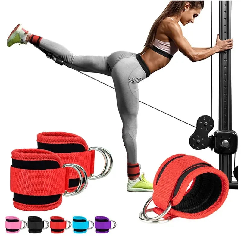 Cable Ankle Straps Double D-Ring Ankle Cuffs For Gym Workouts Glutes Legs Strength Training Brace Support Sport Safety Abductors