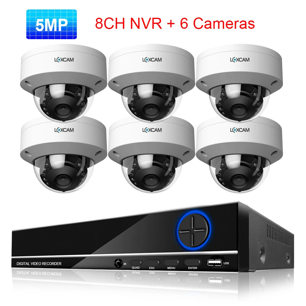 LOXCAM H.265+ 8CH 4K NVR 5MP 4MP CCTV Security Camera System Audio Record Day Night Vandalproof POE IP Camera Kit