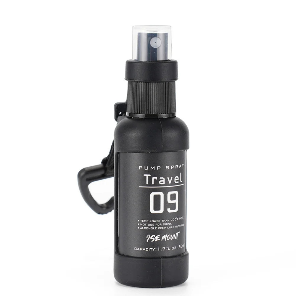 1PC Outdoor Camping Trip Spray Bottle Alcohol Dispenser Bottle Tactical Portable Spray Bottle 50ml Hiking Accessories Black