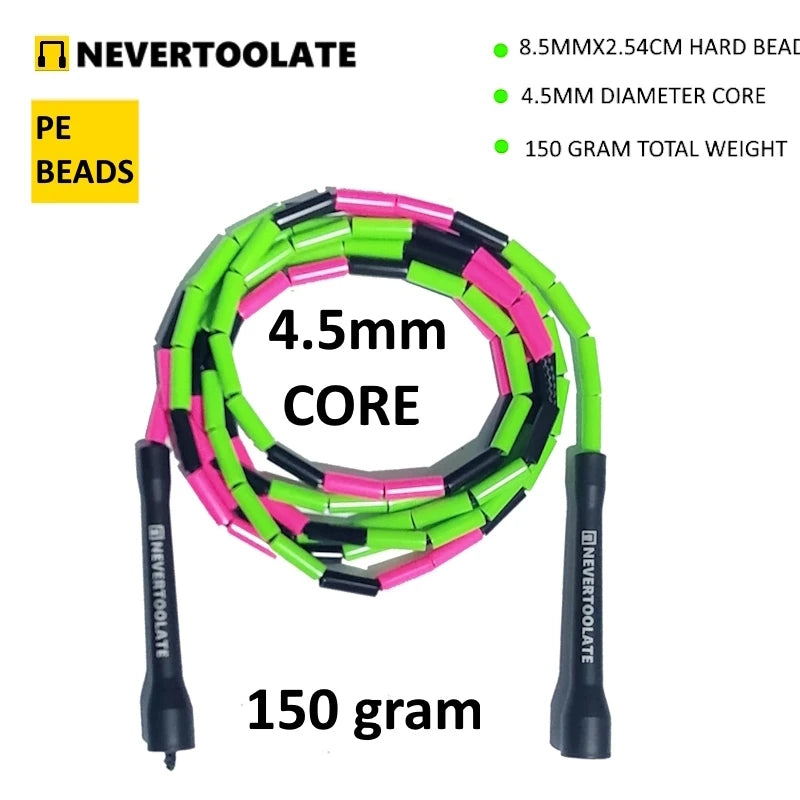 NEVERTOOLATE same quality as ELEVATE FREESTYLE RHEA hard bead beaded fitness freestyle skipping jump rope 1 inch straight beads