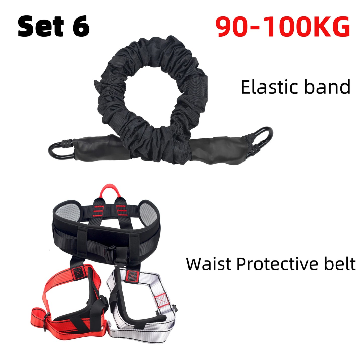 Bungee Fitness Set, 4D Black, Heavy Duty, Anti-Gravity Dance Cord, Dance Home and Gym, Boosts Agility Speed and Balance